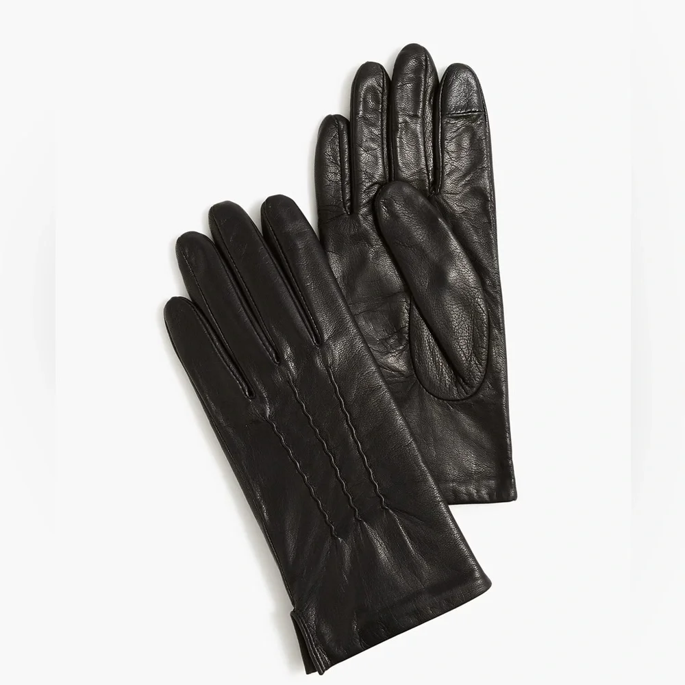 NWT J.Crew Touch Screen Compatible Leather Gloves
